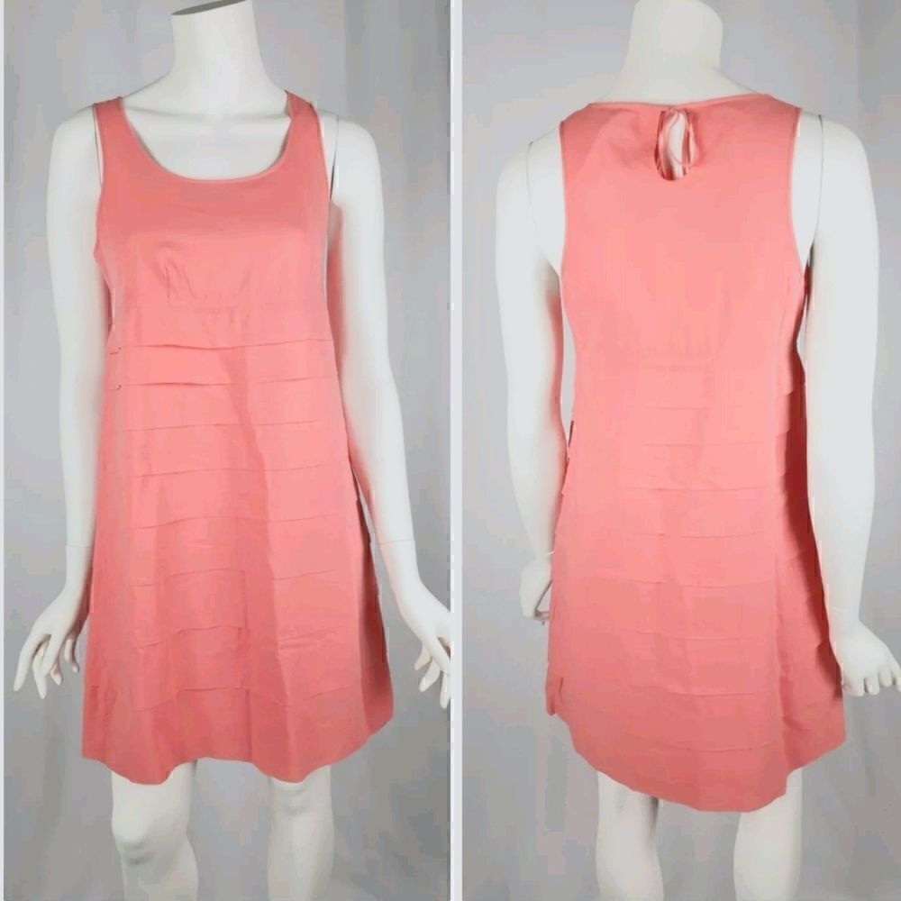 GAP Coral Pink Tiered Keyhole Mini Dress Size 2